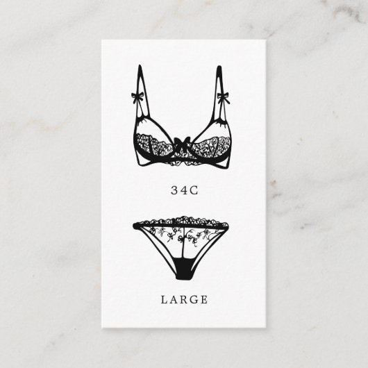 Matig lampformaat voor lingerie informatiekaartje (Voorkant)