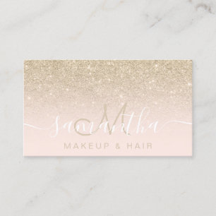Matig licht glitter ombre blush make-up hair visitekaartje