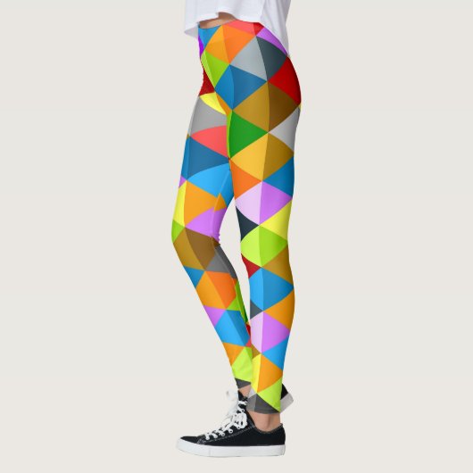 Matig licht kleurig driehoekspatroon leggings (Links)