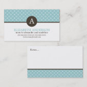 Matig lichtblauw cirkelmodel contactkaartje (Voorkant / Achterkant)