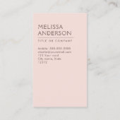 Matig lichtroze minimalistisch professioneel visitekaartje (Achterkant)