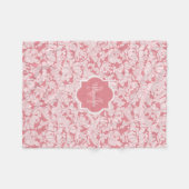 Matig lichtroze monogram voor meisjes met naam fleece deken (Voorkant (Horizontaal))