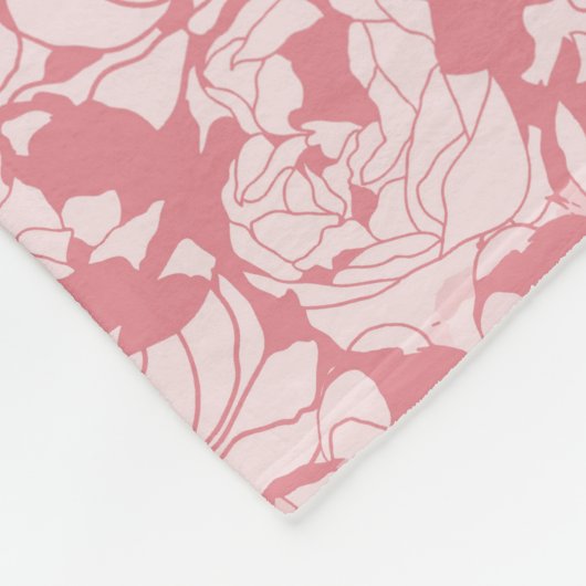 Matig lichtroze monogram voor meisjes met naam fleece deken (Hoek)