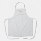 Matig Light Grey Gold Script Monogram Schort (Voorkant)