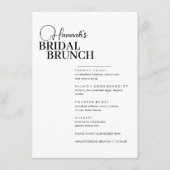 Matig Manuscript Minimale Menu Bridal Brunch (Voorkant)