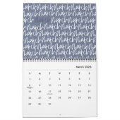 Matig markerpenscript kalender (Mar 2026)