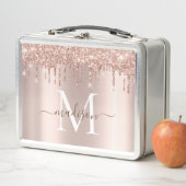 Matig meisje Blush Roze Rose Gold Glitter Monogram (In situ)