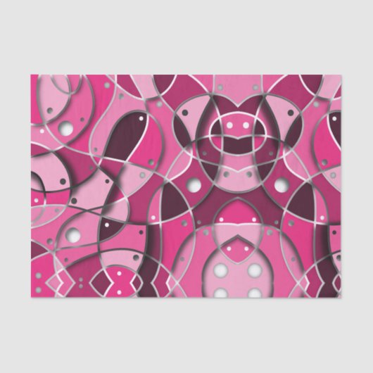 Matig meisje Vibrant Roze Abstract Fractal Artwork Tissuepapier (Voorkant)