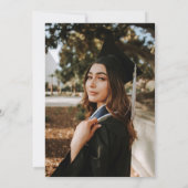 Matig meisje - zwarte mousserende roze Afstuderen  Aankondiging (Achterkant)