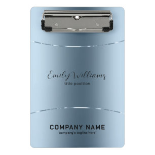 Matig metallisch blauw roestvrij staal mini klembord