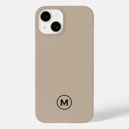 Matig minimaal beige monogram Case-Mate iPhone case (Achterkant)