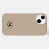 Matig minimaal beige monogram Case-Mate iPhone case (Achterkant (horizontaal))