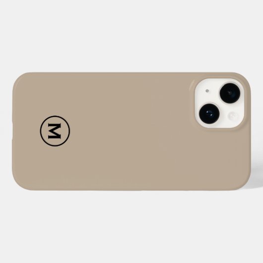Matig minimaal beige monogram Case-Mate iPhone case (Achterkant (horizontaal))