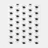 Matig minimaal elegant zwart afstuderen fleece deken (Voorkant)