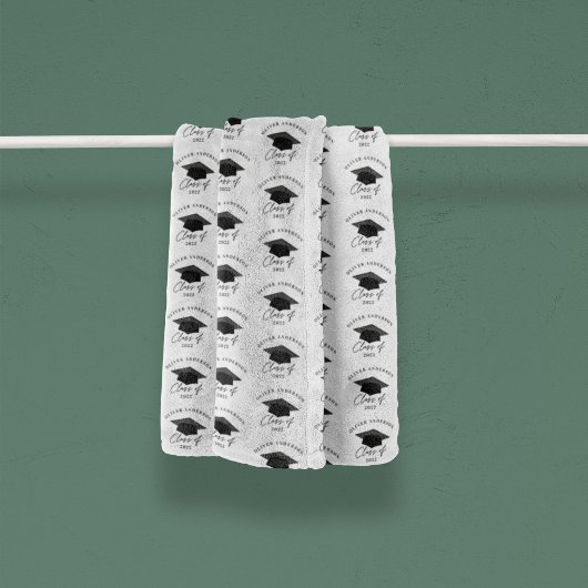 Matig minimaal elegant zwart afstuderen fleece deken