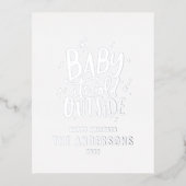 Matig minimaal kerstgrijs elegant folie feestdagen briefkaart (Voorkant)