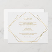 Matig, minimaal, pur, wit, goud informatiekaartje (Voorkant / Achterkant)