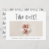 Matig minimaal tweelingfotobericht aankondiging (Voorkant / Achterkant)