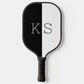Matig minimaal zwart-wit monogram pickleball paddle (Achterkant)