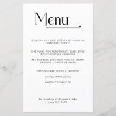 Matig Minimale Typografie Menu Dinner Wedding (Voorkant)