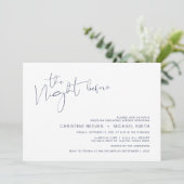 Matig minimalisme Navy BlueScript repesal Dinner Kaart (Staand voorkant)