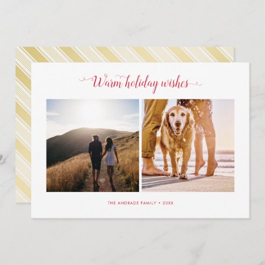 Matig, minimalistisch, eenvoudig script voor kerst feestdagenkaart (Voorkant / Achterkant)