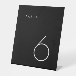 Matig Minimalistisch tabblad Zwart-wit tabelnummer Reclamebord Met Voetstuk