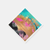 Matig monogram goudkleurig abstract servet (Hoek)