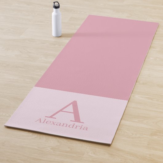 Matig monogram Naam Minimale Roze Yogamat (In situ)