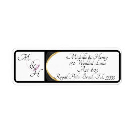 Matig monogram voor paren Retouradres Etiket