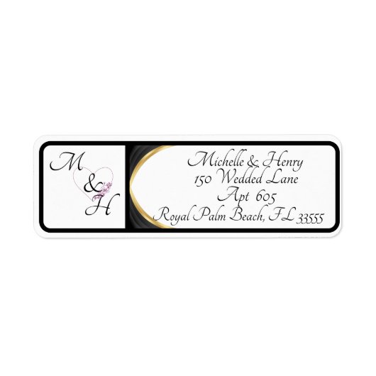 Matig monogram voor paren Retouradres Etiket (Voorkant)