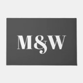Matig monogram voor witte houtskool deurmat (Voorkant)