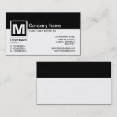 Matig monogram - zwart en wit (Eggshell) Visitekaartje (Voorkant / Achterkant)