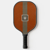 Matig Oranje monogram kunstleder Pickleball Paddle (Voorkant)