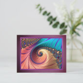 Matig Paars kleurrijk Abstract metaal Briefkaart (Staand voorkant)