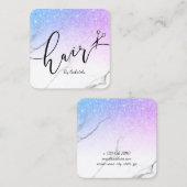 Matig paarse glitterschaar vierkante visitekaartje (Voorkant / Achterkant)
