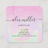 Matig paarse holografisch kapster vierkante visitekaartje (Achterkant)