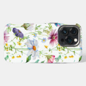Matig patroon van wilde bloemen iPhone hoesje (Achterkant horizontaal)