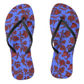 Matig Patroonblauw Roze Rood Gekleurd Damascus Teenslippers (Voetbed)