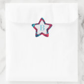 Matig patroonmonogram Blauwe Star-sticker Ster Sticker (Tas)