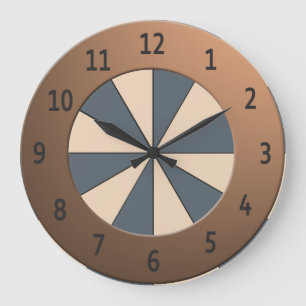 Matig peach Rays Shiny Metallic Cijfers Cirkel Grote Klok