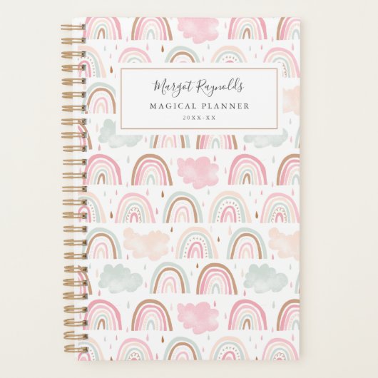 Matig regenboogpatroon Magisch Planner (Voorkant)
