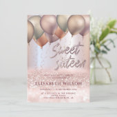 Matig Romantisch Roos goudballon Kaart (Staand voorkant)