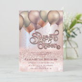 Matig Romantisch Roos goudballon Kaart (Staand voorkant)