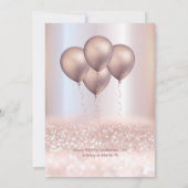 Matig Romantisch Roos goudballon Kaart (Achterkant)