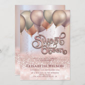 Matig Romantisch Roos goudballon Kaart (Voorkant / Achterkant)