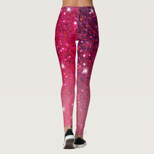 Matig rood en roze glitter Sparkles Gift Leggings (Achterkant)