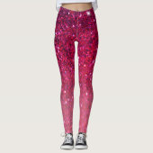 Matig rood en roze glitter Sparkles Gift Leggings (Voorkant)