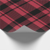 Matig Rood en Zwart Tartan Cadeaupapier (Hoek)