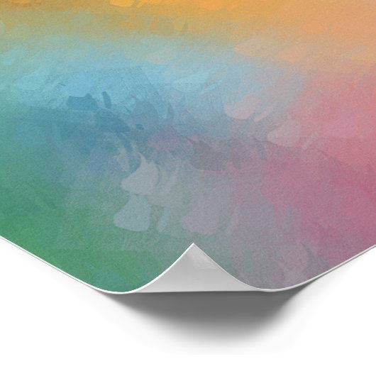 Matig rood geel blauw roze Paars kleurrijk Poster (Hoek)